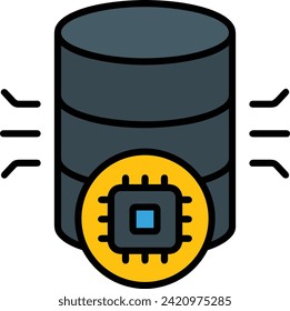 Artificial intelligence technology icon symbol vector image. Illustration of artificial intelligence futuristic information human learning software design image
