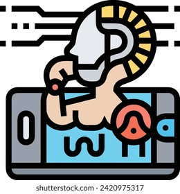 Artificial intelligence technology icon symbol vector image. Illustration of artificial intelligence futuristic information human learning software design image