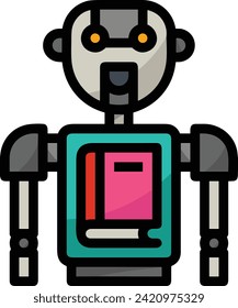 Icono de tecnología de inteligencia artificial símbolo de imagen vectorial. Ilustración de la inteligencia artificial información futurista del software de aprendizaje humano diseño de imagen