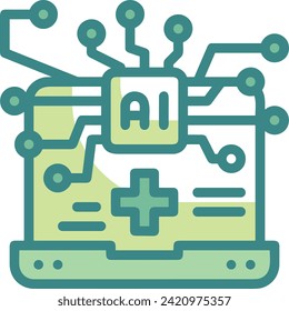 Symbol für Technologie der künstlichen Intelligenz, Vektorbild. Illustration künstlicher Intelligenz, futuristische Informationen, Design der menschlichen Lernsoftware