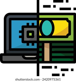 Icono de tecnología de inteligencia artificial símbolo de imagen vectorial. Ilustración de la inteligencia artificial información futurista del software de aprendizaje humano diseño de imagen