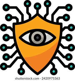 Icono de tecnología de inteligencia artificial símbolo de imagen vectorial. Ilustración de la inteligencia artificial información futurista del software de aprendizaje humano diseño de imagen