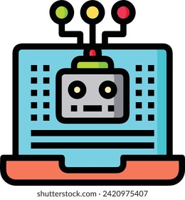 Icono de tecnología de inteligencia artificial símbolo de imagen vectorial. Ilustración de la inteligencia artificial información futurista del software de aprendizaje humano diseño de imagen