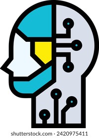 Artificial intelligence technology icon symbol vector image. Illustration of artificial intelligence futuristic information human learning software design image