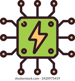 Artificial intelligence technology icon symbol vector image. Illustration of artificial intelligence futuristic information human learning software design image