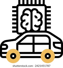 Artificial intelligence technology icon symbol vector image. Illustration of artificial intelligence futuristic information human learning software design image