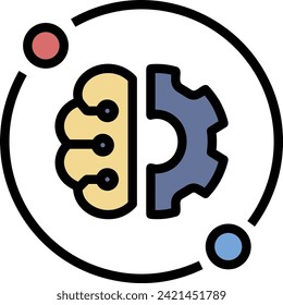 Artificial intelligence technology icon symbol vector image. Illustration of artificial intelligence futuristic information human learning software design image