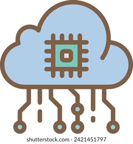 Icono de tecnología de inteligencia artificial símbolo de imagen vectorial. Ilustración de la inteligencia artificial información futurista del software de aprendizaje humano diseño de imagen