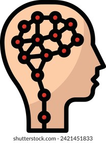 Artificial intelligence technology icon symbol vector image. Illustration of artificial intelligence futuristic information human learning software design image