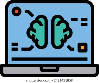 Artificial intelligence technology icon symbol vector image. Illustration of artificial intelligence futuristic information human learning software design image