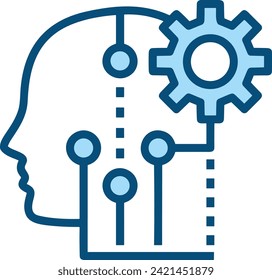 Artificial intelligence technology icon symbol vector image. Illustration of artificial intelligence futuristic information human learning software design image