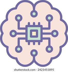 Symbol für Technologie der künstlichen Intelligenz, Vektorbild. Illustration künstlicher Intelligenz, futuristische Informationen, Design der menschlichen Lernsoftware