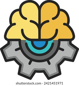 Artificial intelligence technology icon symbol vector image. Illustration of artificial intelligence futuristic information human learning software design image