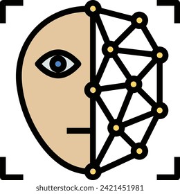 Artificial intelligence technology icon symbol vector image. Illustration of artificial intelligence futuristic information human learning software design image