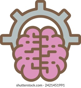 Icono de tecnología de inteligencia artificial símbolo de imagen vectorial. Ilustración de la inteligencia artificial información futurista del software de aprendizaje humano diseño de imagen