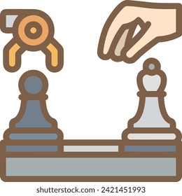 Icono de tecnología de inteligencia artificial símbolo de imagen vectorial. Ilustración de la inteligencia artificial información futurista del software de aprendizaje humano diseño de imagen