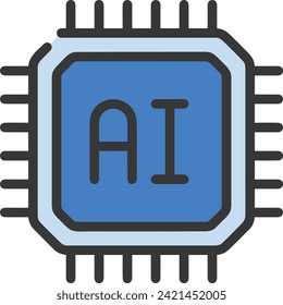 Artificial intelligence technology icon symbol vector image. Illustration of artificial intelligence futuristic information human learning software design image