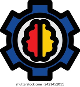 Artificial intelligence technology icon symbol vector image. Illustration of artificial intelligence futuristic information human learning software design image