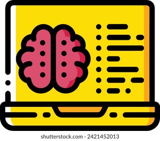 Artificial intelligence technology icon symbol vector image. Illustration of artificial intelligence futuristic information human learning software design image