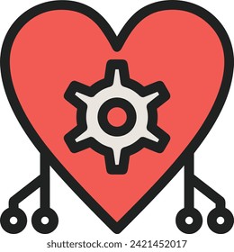 Artificial intelligence technology icon symbol vector image. Illustration of artificial intelligence futuristic information human learning software design image