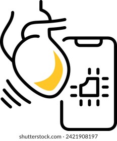 Artificial intelligence technology icon symbol vector image. Illustration of artificial intelligence futuristic information human learning software design image