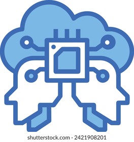 Artificial intelligence technology icon symbol vector image. Illustration of artificial intelligence futuristic information human learning software design image