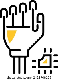 Artificial intelligence technology icon symbol vector image. Illustration of artificial intelligence futuristic information human learning software design image