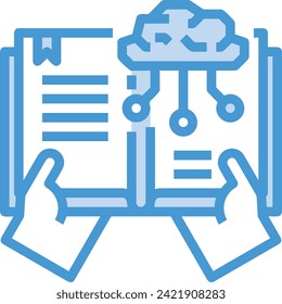 Artificial intelligence technology icon symbol vector image. Illustration of artificial intelligence futuristic information human learning software design image