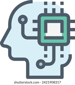 Artificial intelligence technology icon symbol vector image. Illustration of artificial intelligence futuristic information human learning software design image