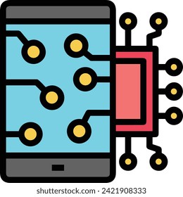 Artificial intelligence technology icon symbol vector image. Illustration of artificial intelligence futuristic information human learning software design image