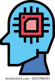 Artificial intelligence technology icon symbol vector image. Illustration of artificial intelligence futuristic information human learning software design image