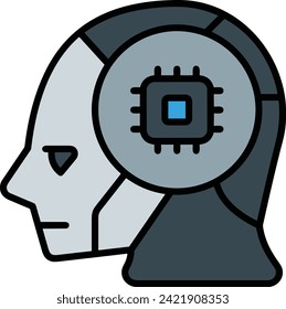 Artificial intelligence technology icon symbol vector image. Illustration of artificial intelligence futuristic information human learning software design image