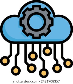 Artificial intelligence technology icon symbol vector image. Illustration of artificial intelligence futuristic information human learning software design image