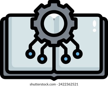 Artificial intelligence technology icon symbol vector image. Illustration of artificial intelligence futuristic information human learning software design image