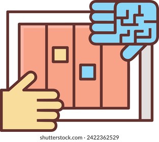 Artificial intelligence technology icon symbol vector image. Illustration of artificial intelligence futuristic information human learning software design image