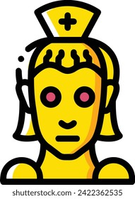 Icono de tecnología de inteligencia artificial símbolo de imagen vectorial. Ilustración de la inteligencia artificial información futurista del software de aprendizaje humano diseño de imagen