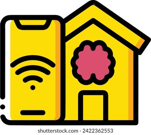 Artificial intelligence technology icon symbol vector image. Illustration of artificial intelligence futuristic information human learning software design image