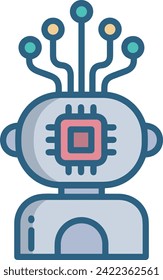 Artificial intelligence technology icon symbol vector image. Illustration of artificial intelligence futuristic information human learning software design image