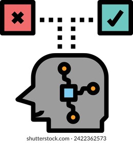 Icono de tecnología de inteligencia artificial símbolo de imagen vectorial. Ilustración de la inteligencia artificial información futurista del software de aprendizaje humano diseño de imagen
