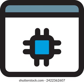Artificial intelligence technology icon symbol vector image. Illustration of artificial intelligence futuristic information human learning software design image