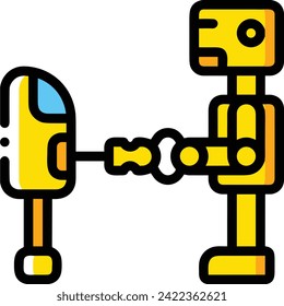 Artificial intelligence technology icon symbol vector image. Illustration of artificial intelligence futuristic information human learning software design image