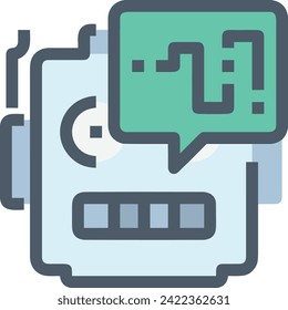 Artificial intelligence technology icon symbol vector image. Illustration of artificial intelligence futuristic information human learning software design image