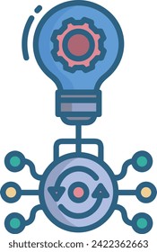 Symbol für Technologie der künstlichen Intelligenz, Vektorbild. Illustration künstlicher Intelligenz, futuristische Informationen, Design der menschlichen Lernsoftware