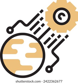 Artificial intelligence technology icon symbol vector image. Illustration of artificial intelligence futuristic information human learning software design image