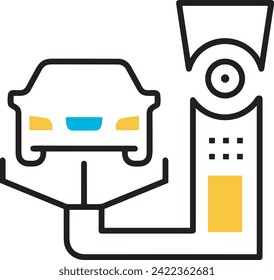 Artificial intelligence technology icon symbol vector image. Illustration of artificial intelligence futuristic information human learning software design image