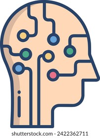 Artificial intelligence technology icon symbol vector image. Illustration of artificial intelligence futuristic information human learning software design image