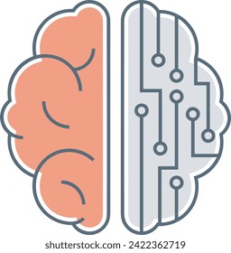 Artificial intelligence technology icon symbol vector image. Illustration of artificial intelligence futuristic information human learning software design image