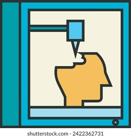 Icono de tecnología de inteligencia artificial símbolo de imagen vectorial. Ilustración de la inteligencia artificial información futurista del software de aprendizaje humano diseño de imagen