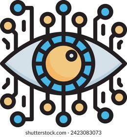 Icono de tecnología de inteligencia artificial símbolo de imagen vectorial. Ilustración de la inteligencia artificial información futurista del software de aprendizaje humano diseño de imagen