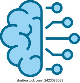 Symbol für Technologie der künstlichen Intelligenz, Vektorbild. Illustration künstlicher Intelligenz, futuristische Informationen, Design der menschlichen Lernsoftware
